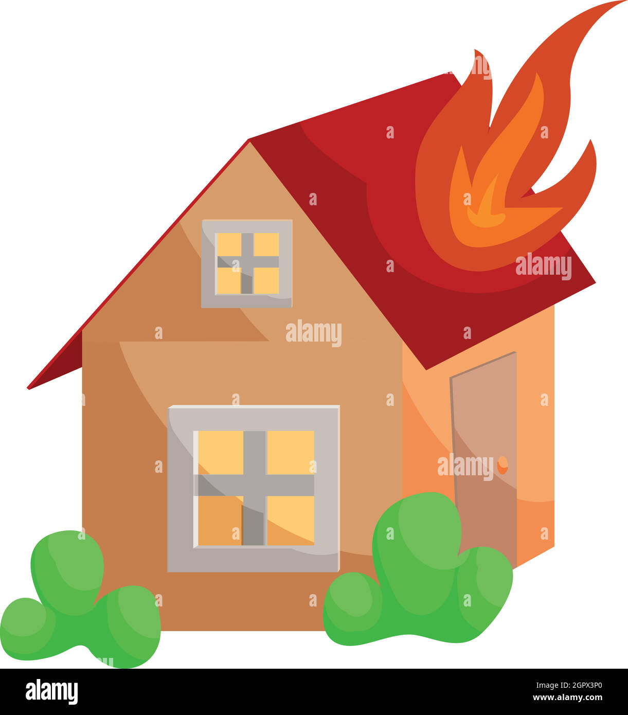 Icono de seguros contra incendios, estilo de dibujos animados Imagen Vector  de stock - Alamy
