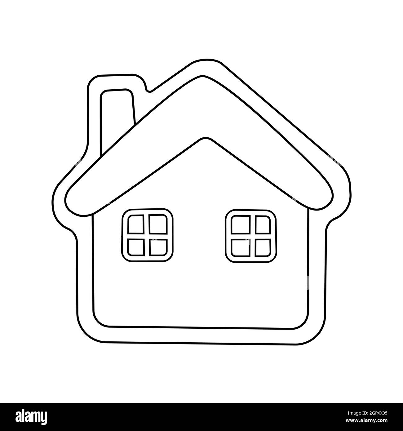 Casa de pan de jengibre en estilo de fideos. Ilustración de dibujos  animados vectoriales para colorear libro aislado sobre fondo blanco Imagen  Vector de stock - Alamy