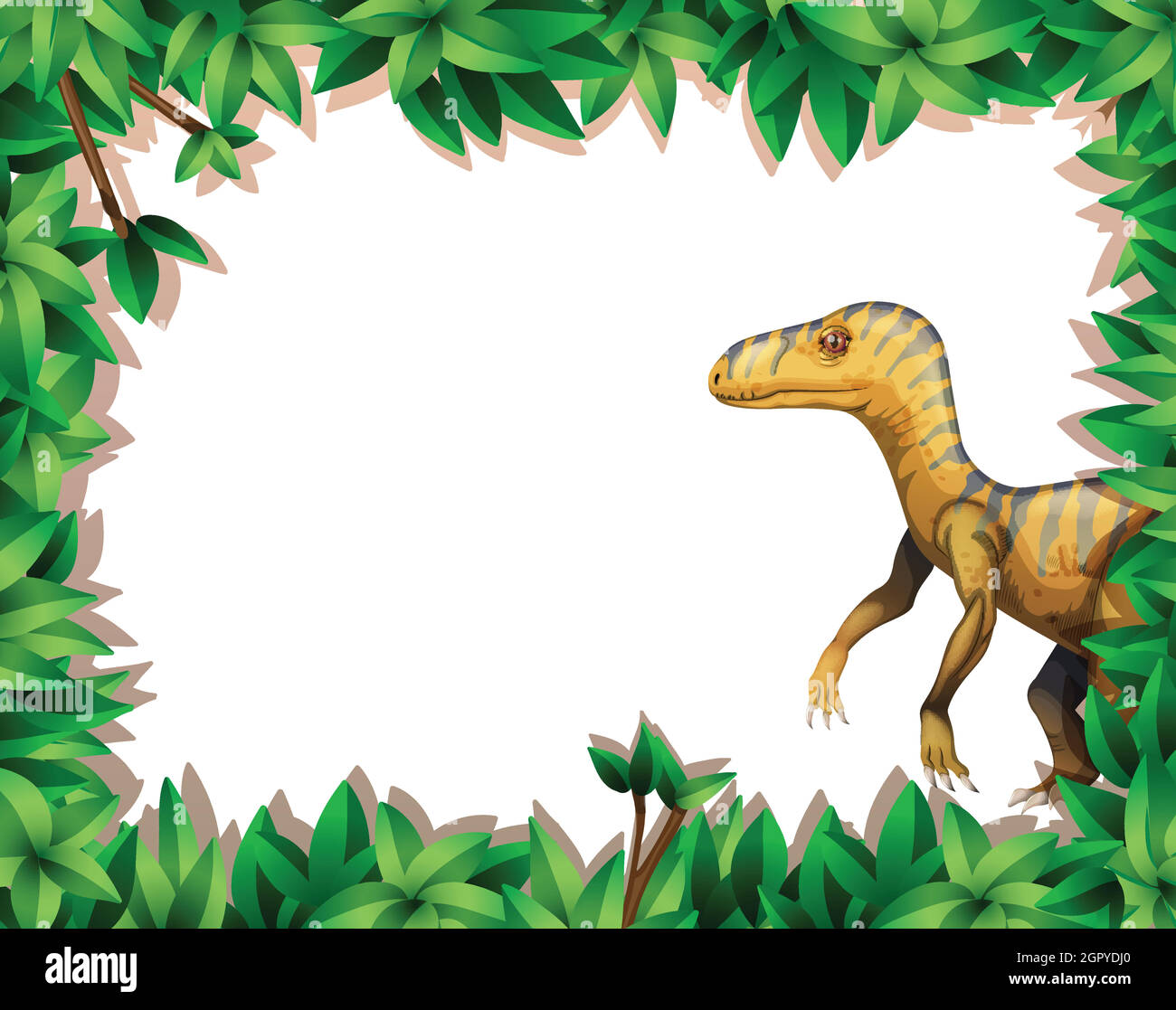 Un dinosaurio en el marco de la naturaleza Imagen Vector de stock - Alamy