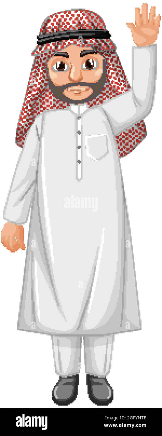 Hombre adulto árabe con traje árabe Imagen Vector de stock - Alamy