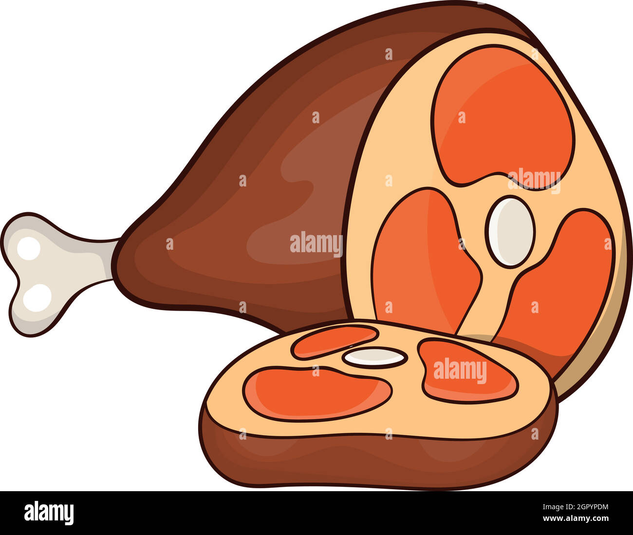 Sabrosa carne de cerdo, el icono de estilo de dibujos animados Imagen  Vector de stock - Alamy