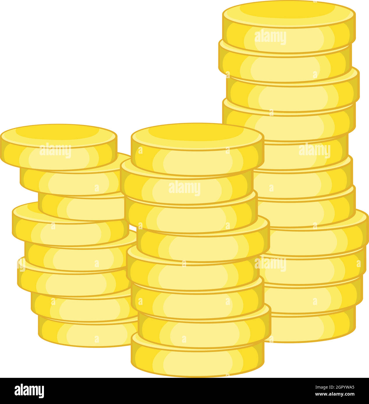 Las monedas de oro, el icono de estilo de dibujos animados Imagen Vector de  stock - Alamy