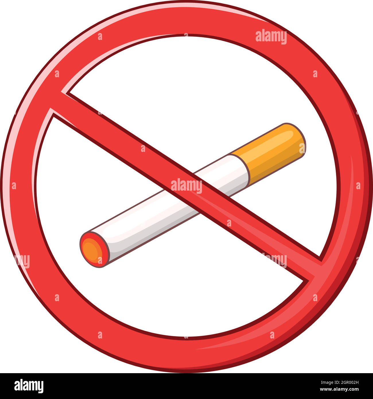 Icono de signo de no fumadores, estilo de dibujos animados Imagen Vector de  stock - Alamy