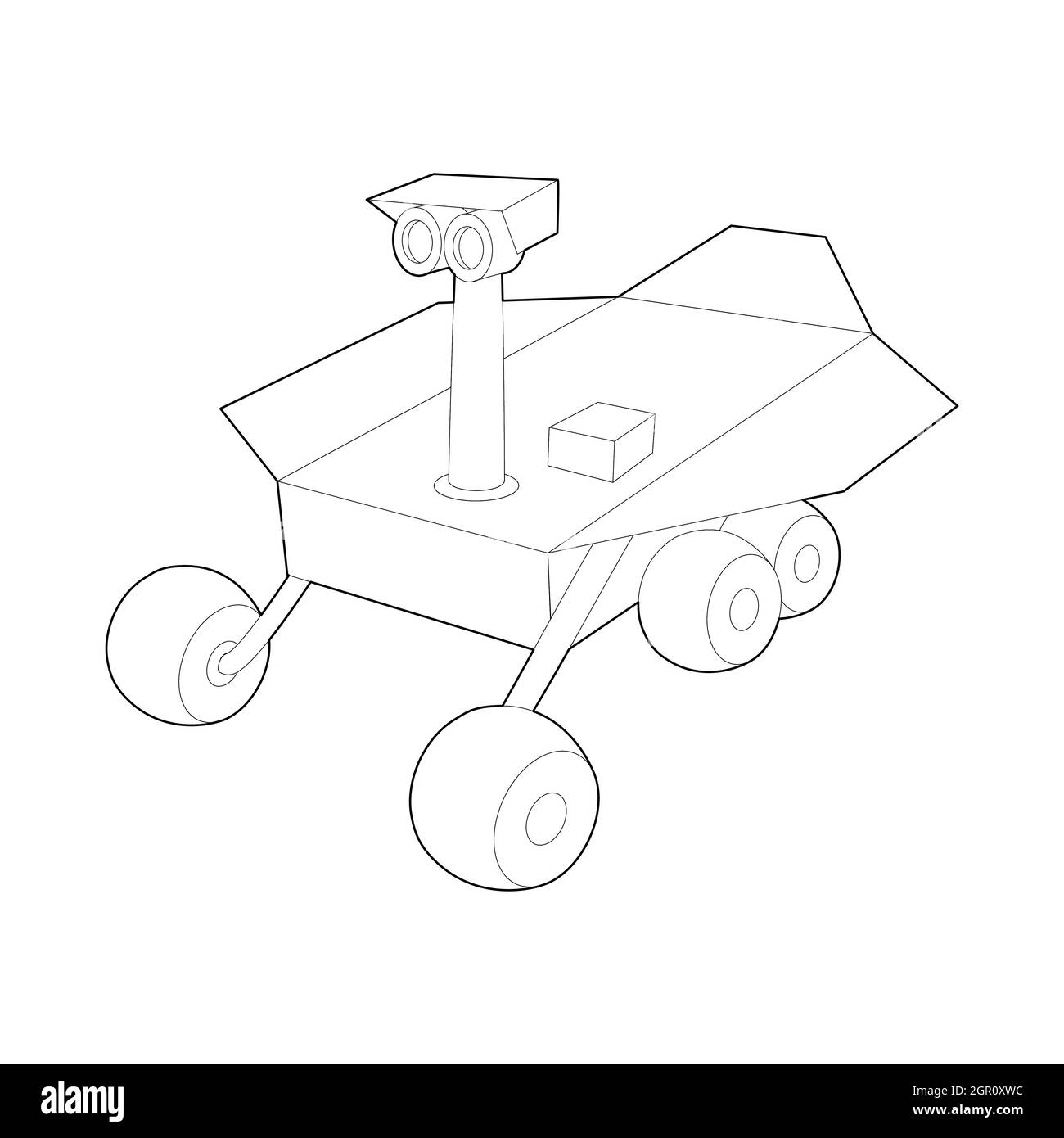Mars Exploration Rover icono, el estilo de esquema Ilustración del Vector