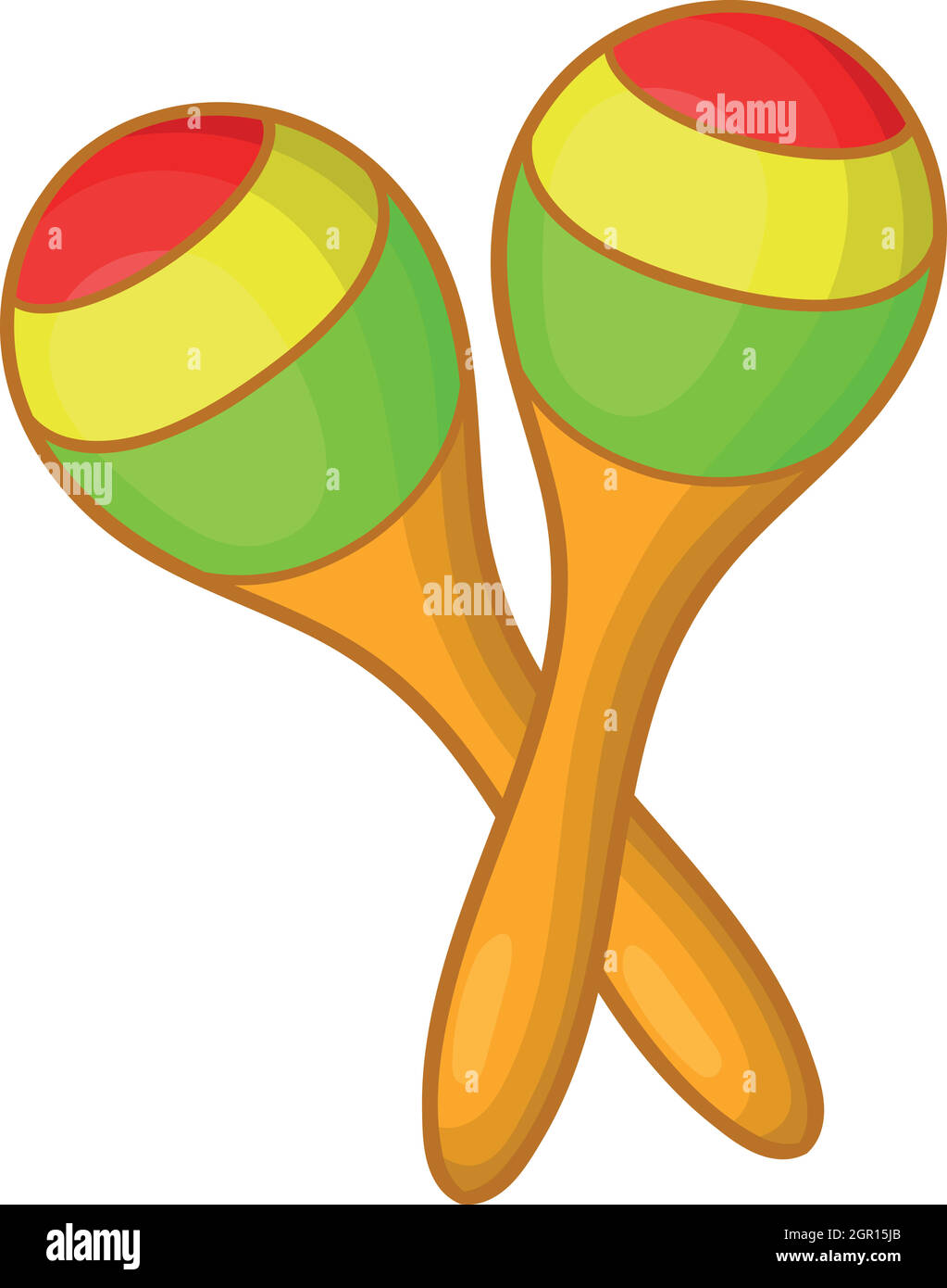 Las maracas, el icono de estilo de dibujos animados Imagen Vector de