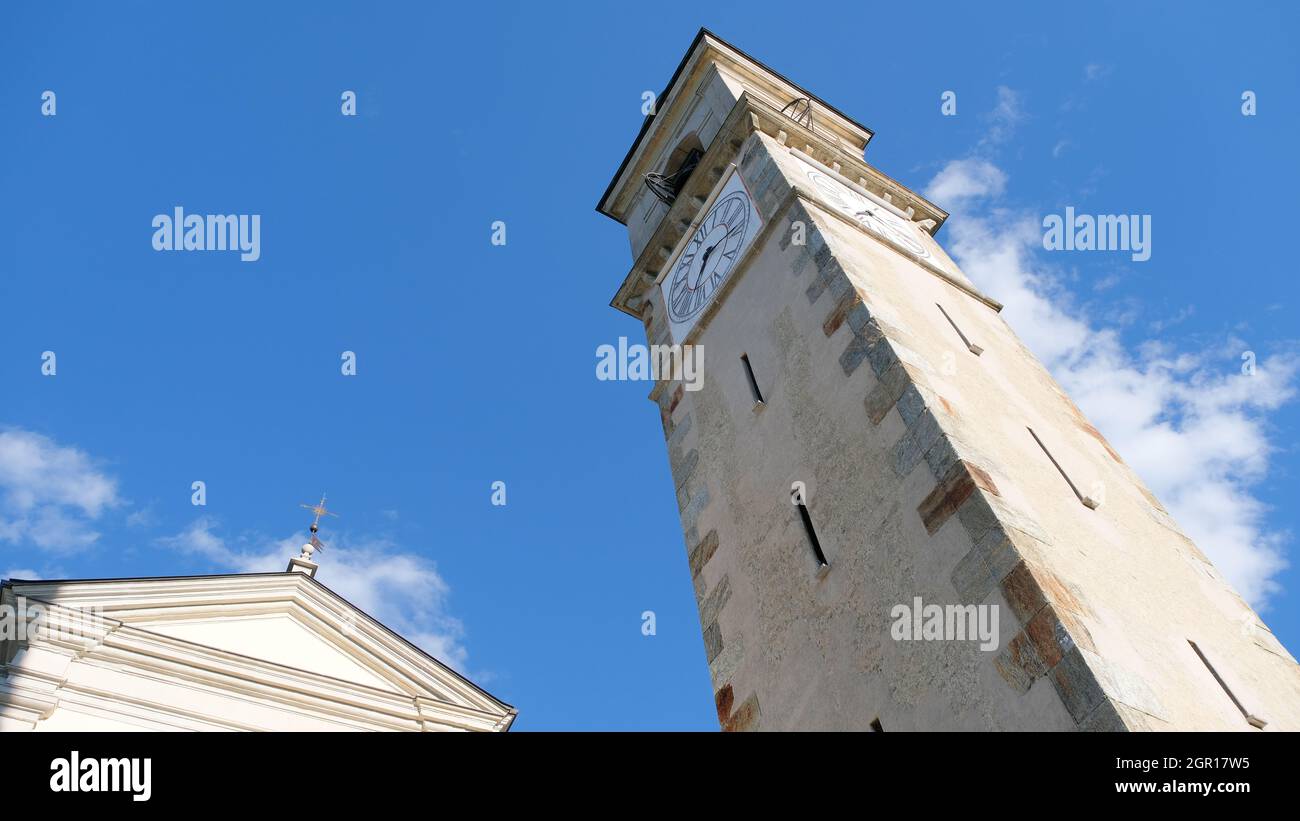 Iglesia de Sant'abbondio en Gentilino, Municipio de Collina D'oro, Cantón Ticino, Suiza. Foto de stock