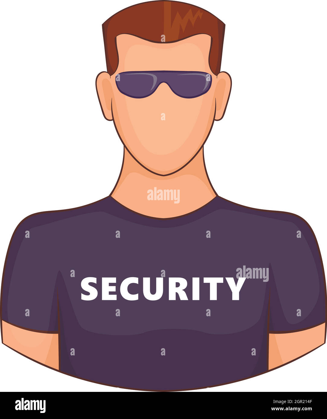 Guardia de seguridad icono masculino, estilo de dibujos animados Imagen  Vector de stock - Alamy