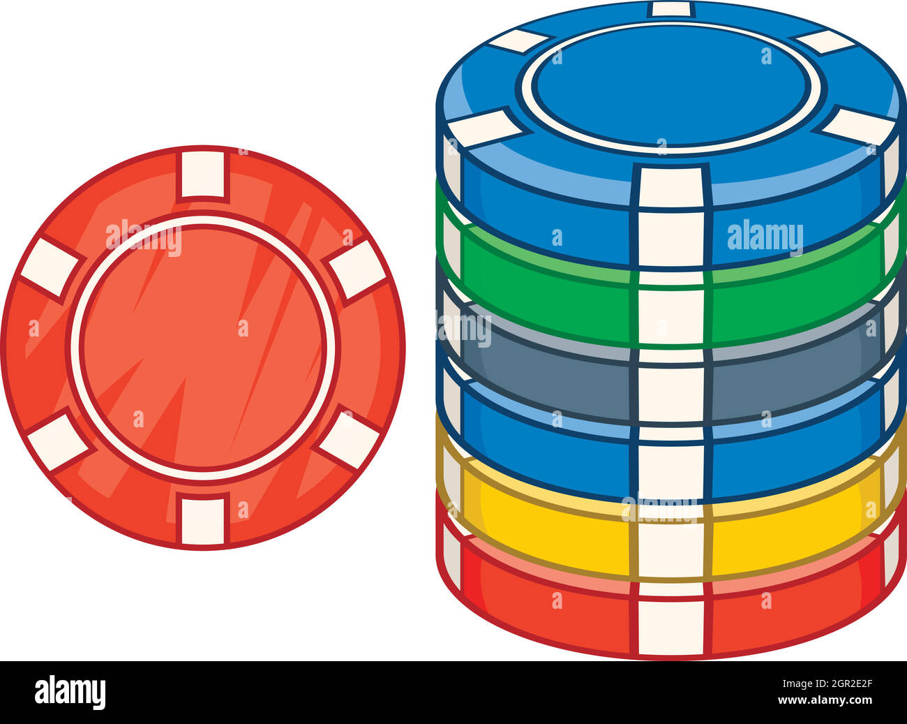 Fichas de Casino, el icono de estilo de dibujos animados Imagen Vector de  stock - Alamy