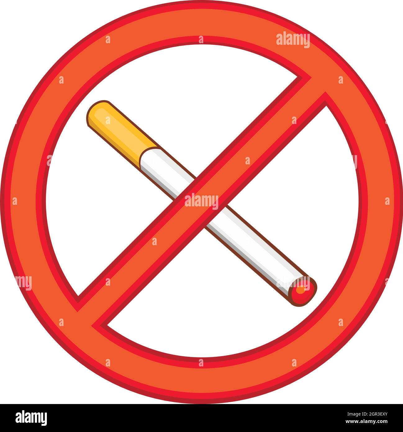 Está prohibido fumar, el icono de estilo de dibujos animados Imagen Vector  de stock - Alamy