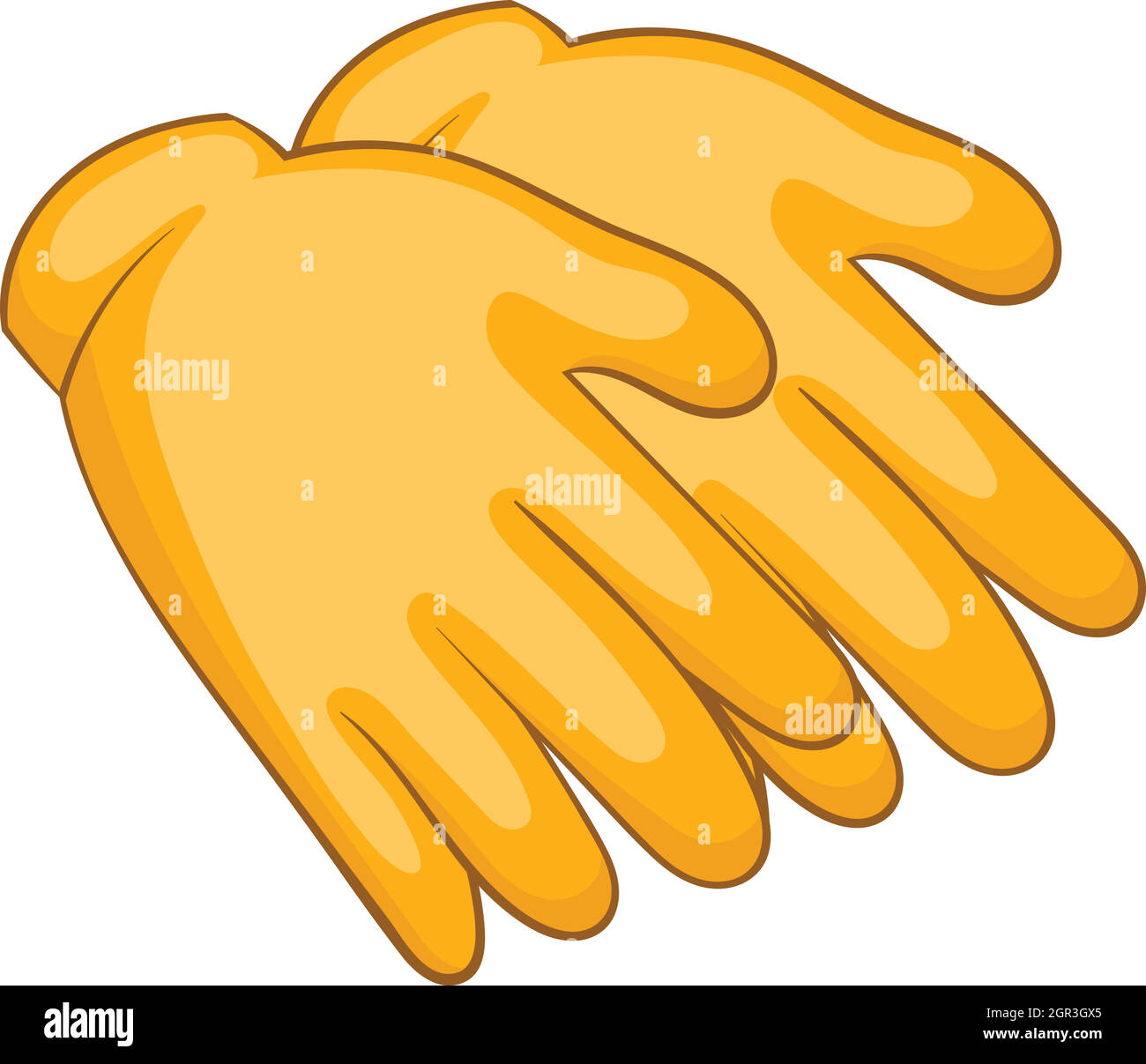 Guantes de goma amarilla, el icono de estilo de dibujos animados Imagen