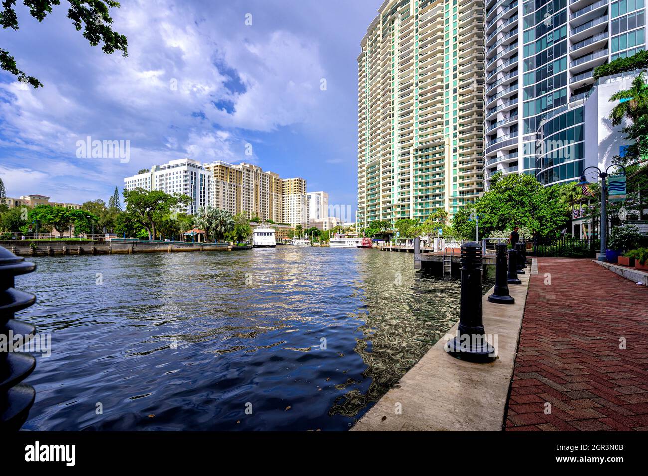 River Walk de Fort Lauderdale, Florida, EE.UU. Foto de stock