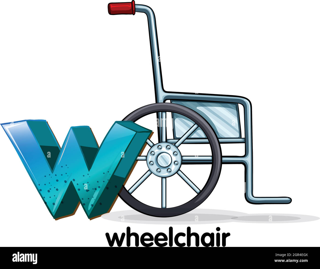Una letra W para silla de ruedas Imagen Vector de stock - Alamy