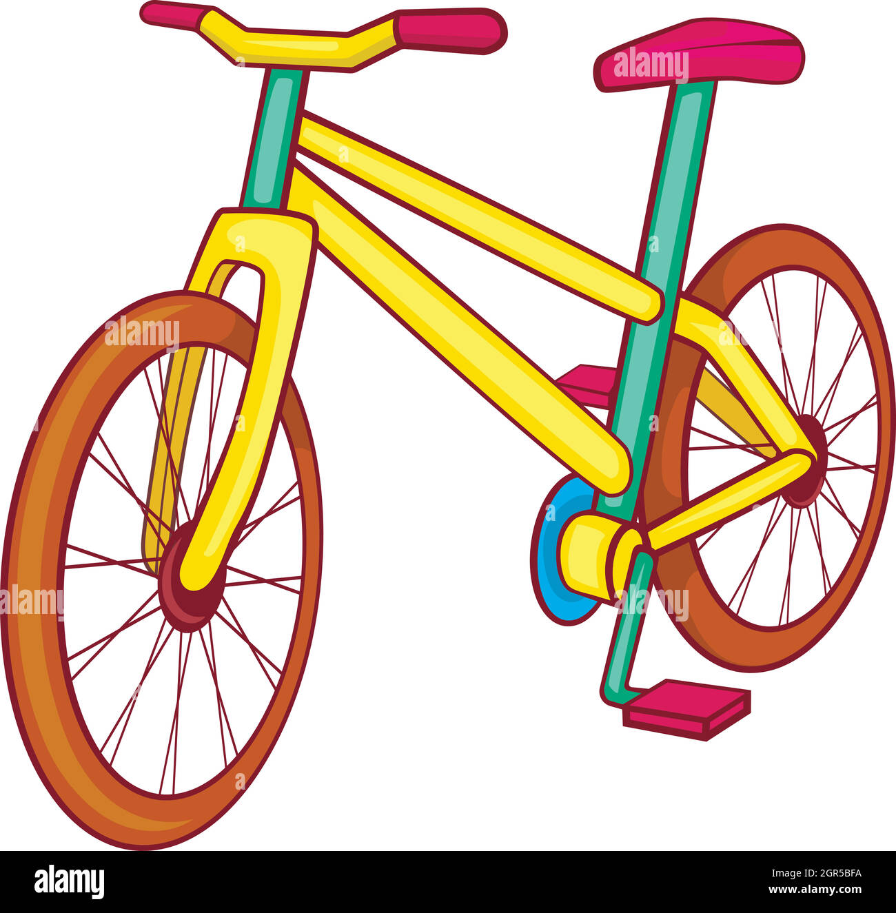 Bike icono amarillo, estilo de dibujos animados Imagen Vector de stock -  Alamy