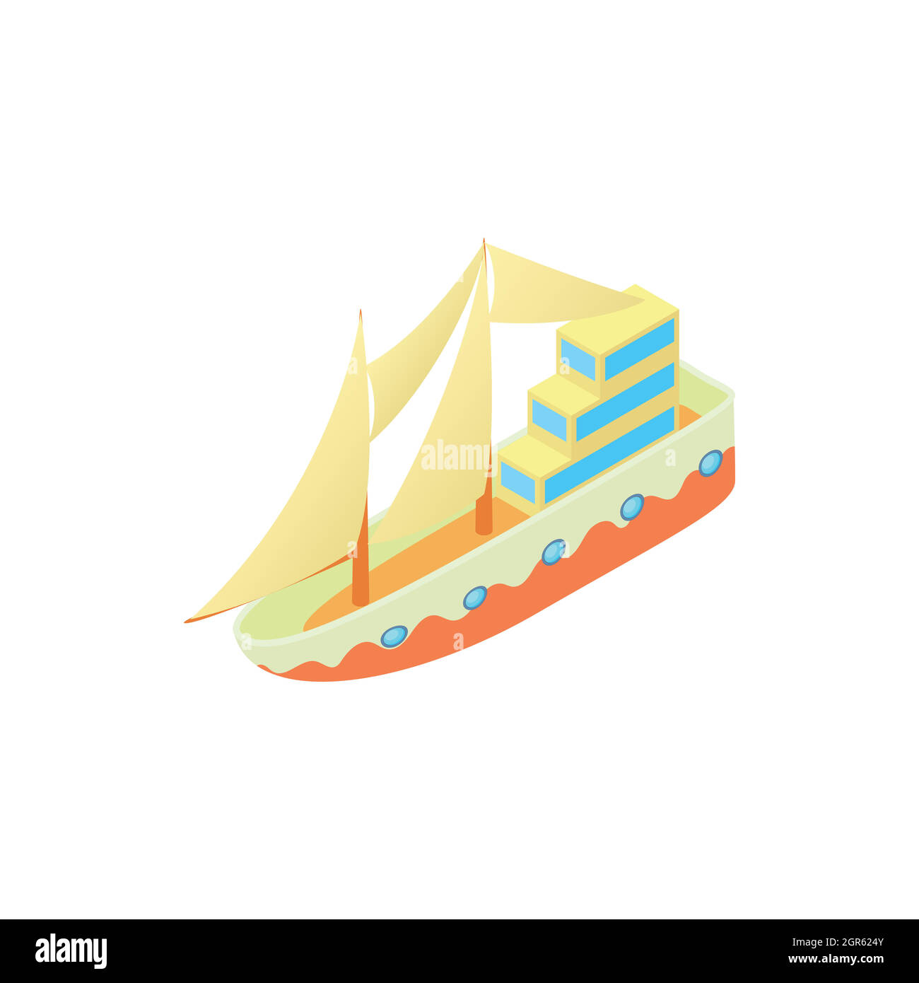 Icono de buques de pasaje, estilo de dibujos animados Ilustración del Vector