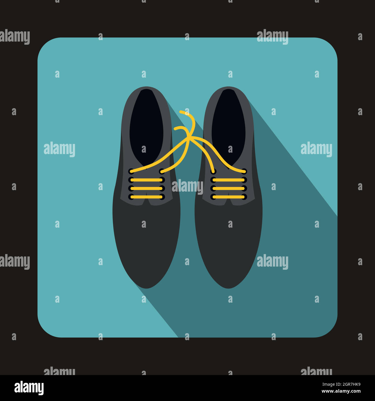 Gris zapatos con cordones atados icono Ilustración del Vector