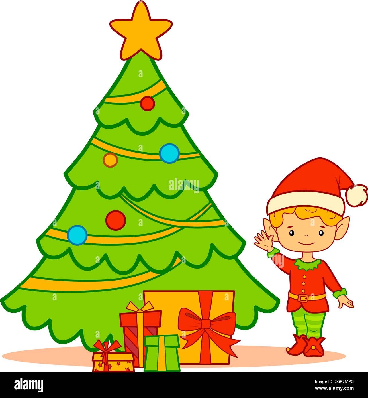Dibujos animados de Navidad clip art. Navidad niño elf clipart ilustración  vectorial Imagen Vector de stock - Alamy