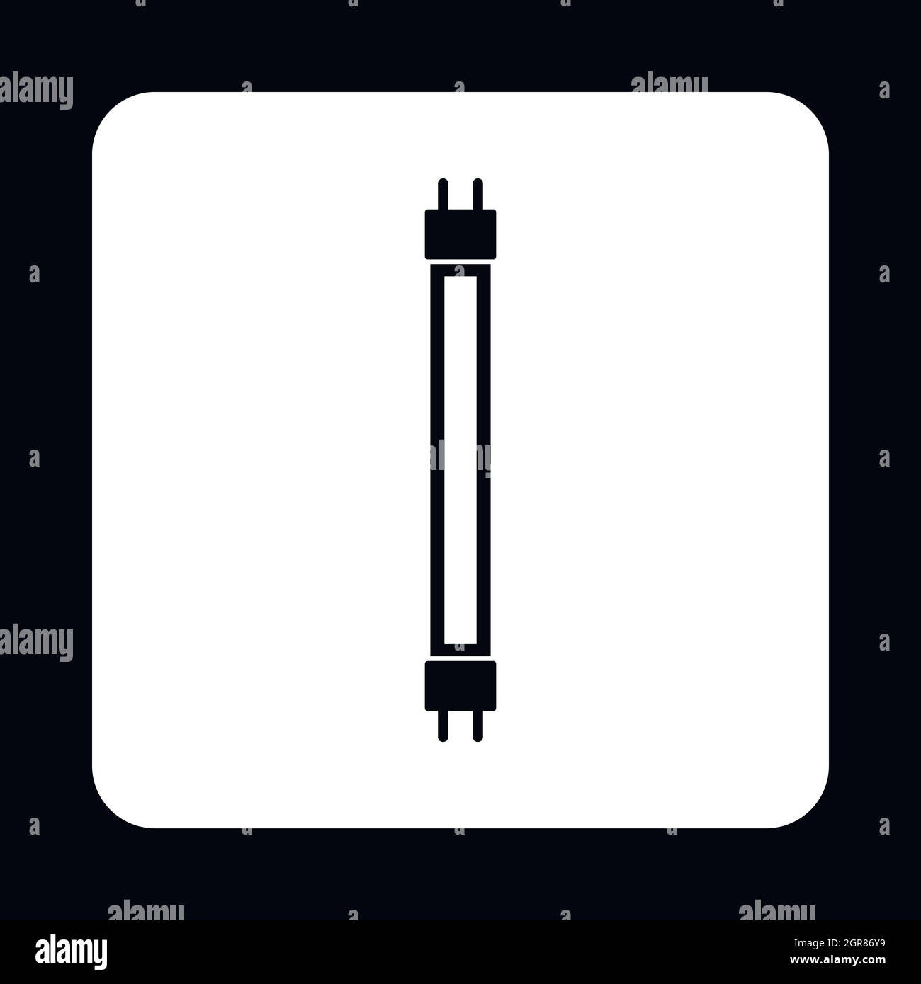 Icono de tubo fluorescente, estilo sencillo Ilustración del Vector