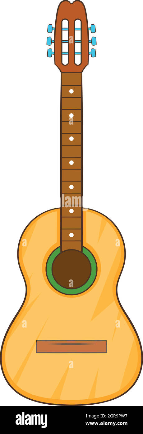 Guitarra acústica, icono de estilo de dibujos animados Imagen Vector de  stock - Alamy