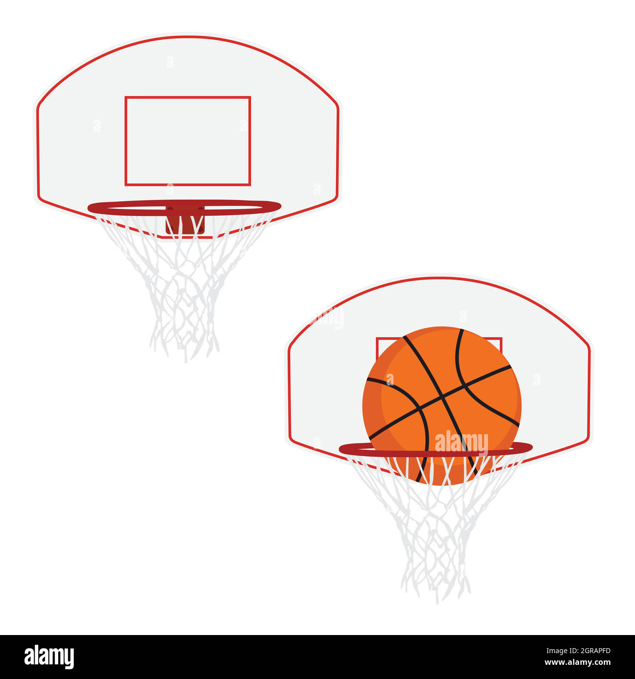 Canasta de baloncesto, canasta de baloncesto, canasta de baloncesto y aro,  red de baloncesto. Vector Imagen Vector de stock - Alamy