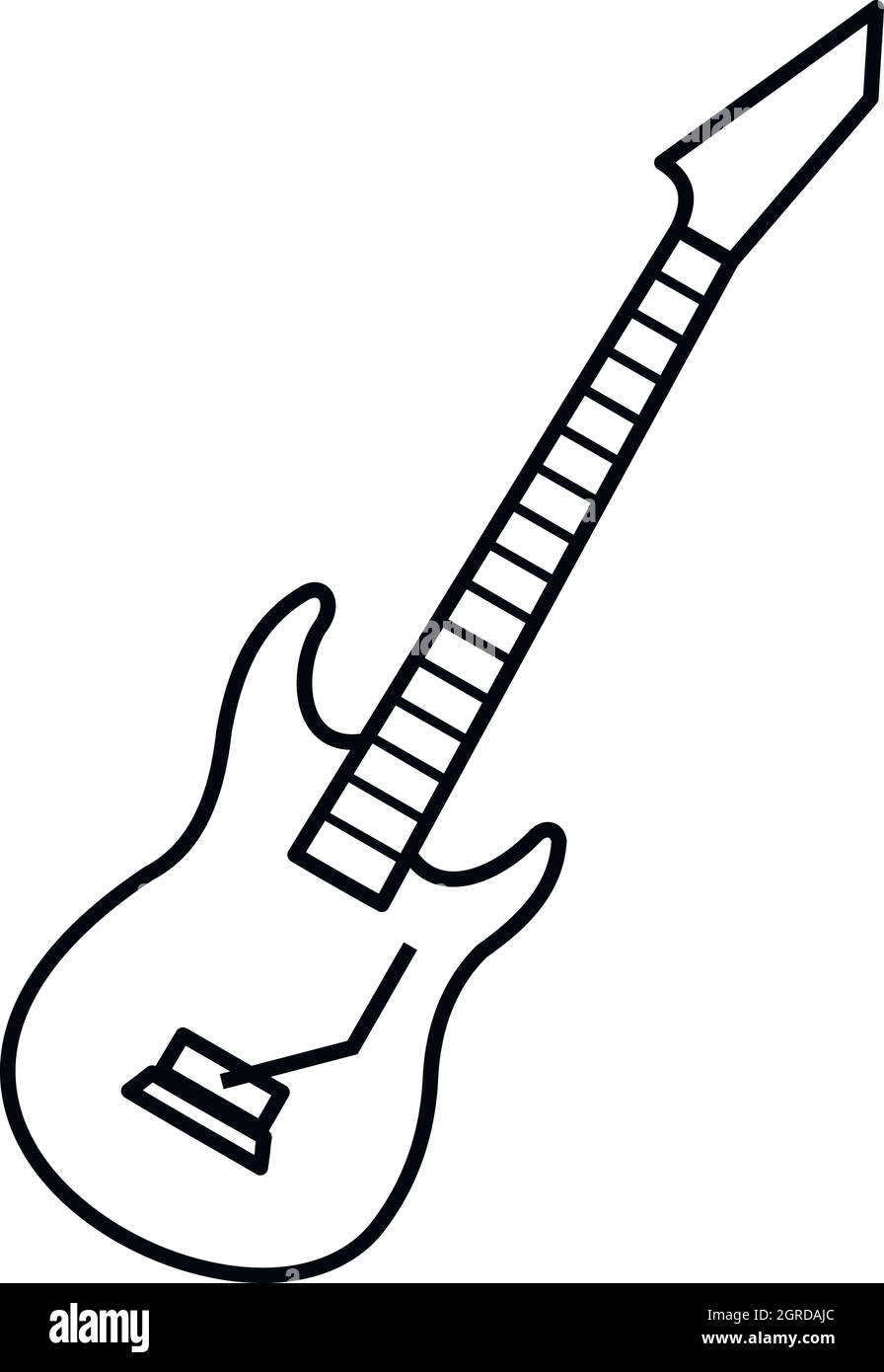 Icono de la guitarra eléctrica, el estilo de esquema Imagen Vector de stock  - Alamy