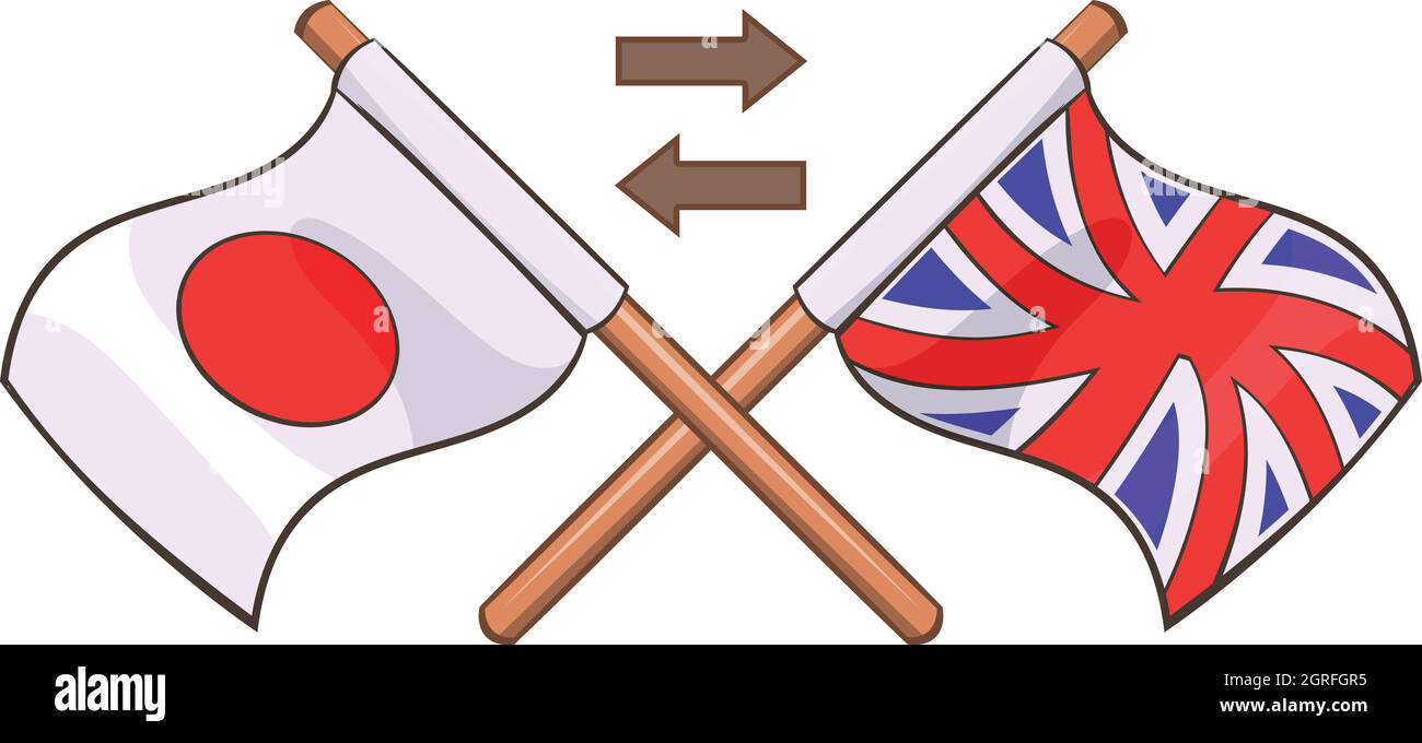 Traducción al inglés, el icono de estilo de dibujos animados Imagen