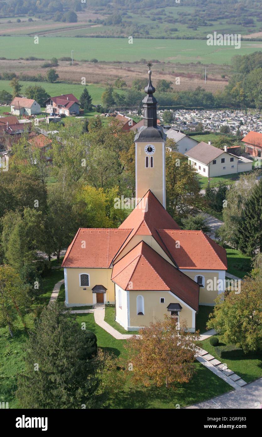 Iglesia del Santo Brice de Tours en Brckovljani, Croacia Foto de stock