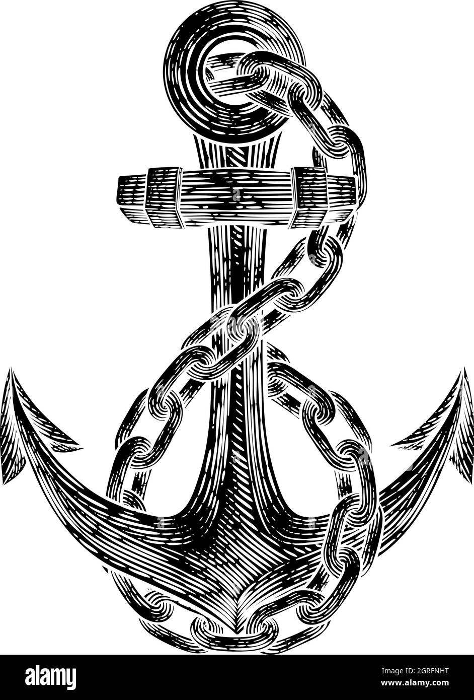 El ancla de barco o buque dibujo tatuaje Imagen Vector de stock - Alamy