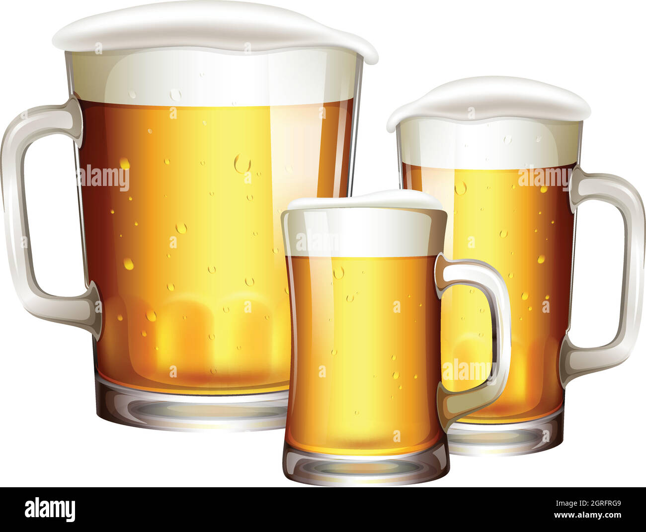 Tamaños de vaso de cerveza Ilustración del Vector