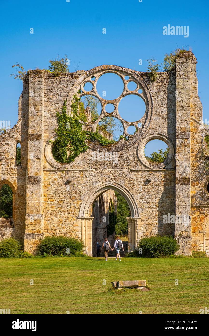 Francia, Yvelines, Parque Regional de la Haute Vallee de Chevreuse, Cernay la Ville, la abadía de Vaux de Cernay, antiguo monasterio cisterciense del siglo 11th con un hotel de lujo Foto de stock