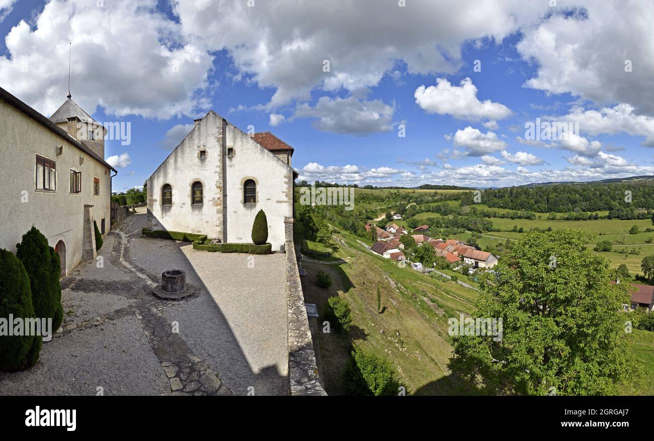 Francia, Doubs, Belvoir, castillo, turismo, patrimonio histórico Foto de stock