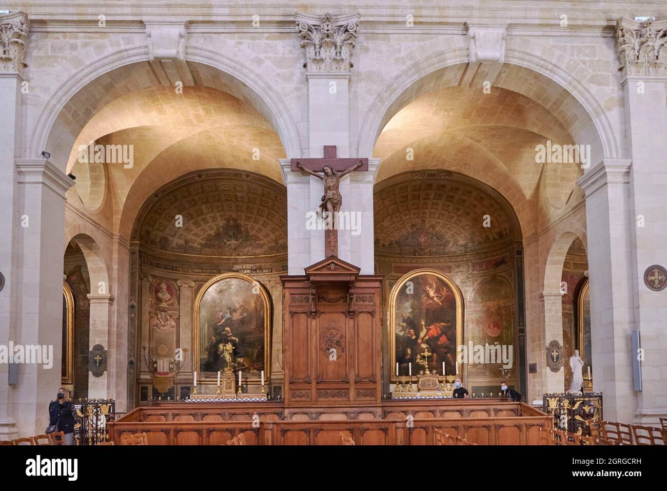 Francia, Gironda, Burdeos, zona declarada Patrimonio de la Humanidad por la UNESCO, la iglesia de Notre Dame, capillas laterales Foto de stock