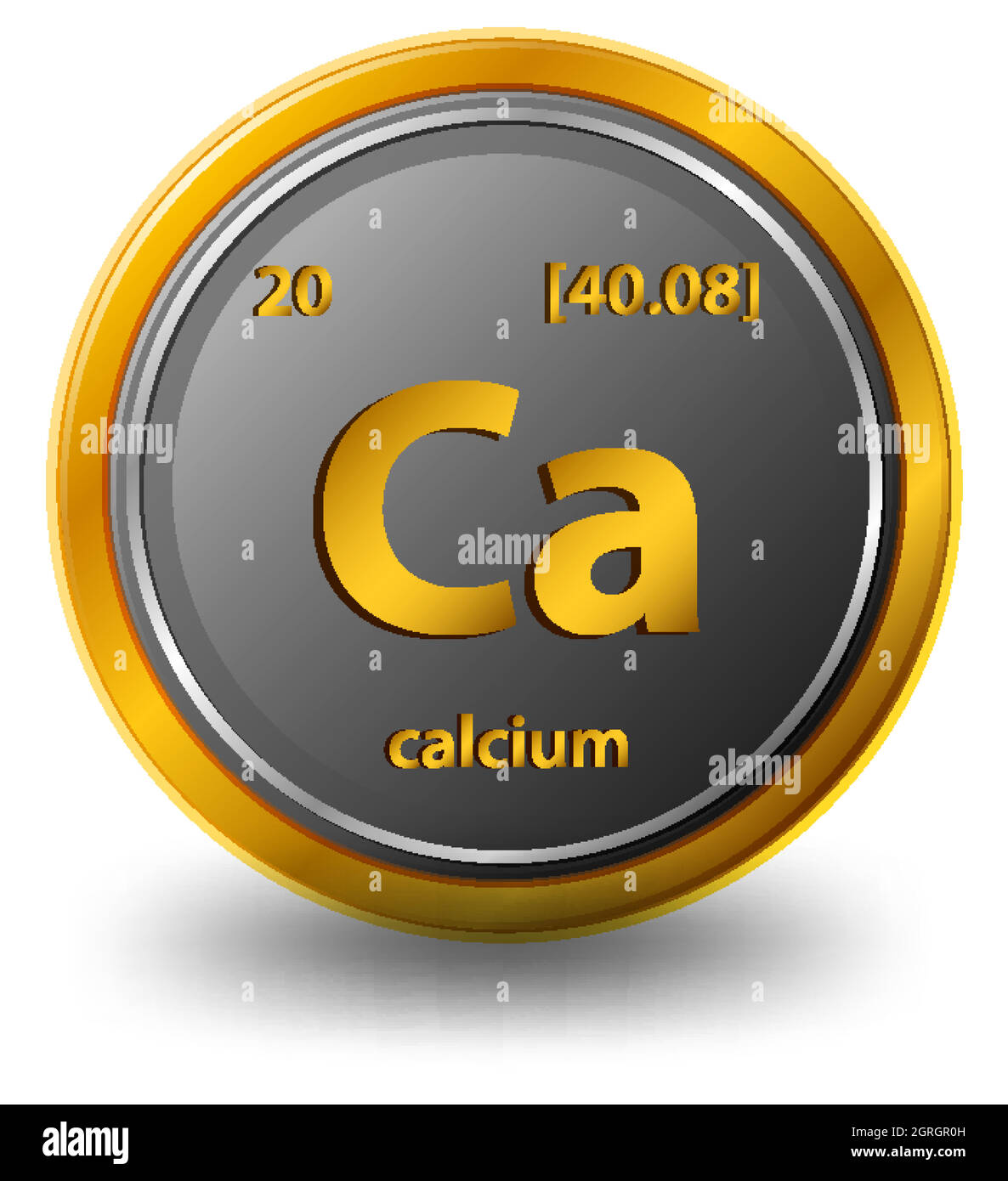 Elemento Químico De Calcio Símbolo Químico Con Número Atómico Y Masa