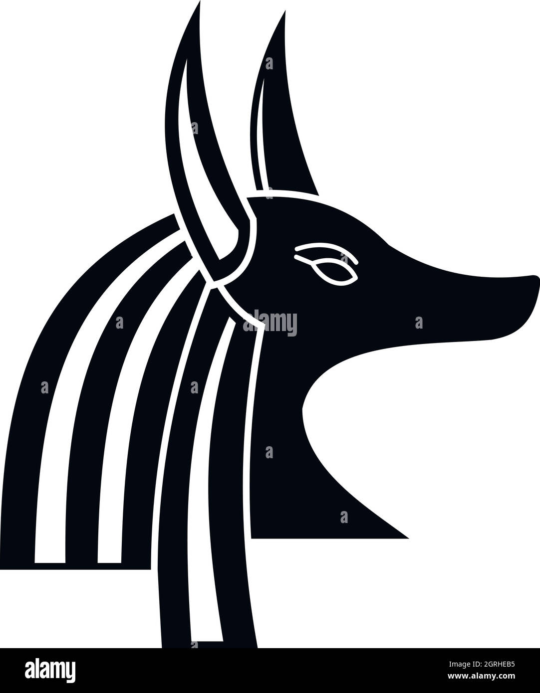 Antiguo dios egipcio Anubis, icono de estilo sencillo Ilustración del Vector
