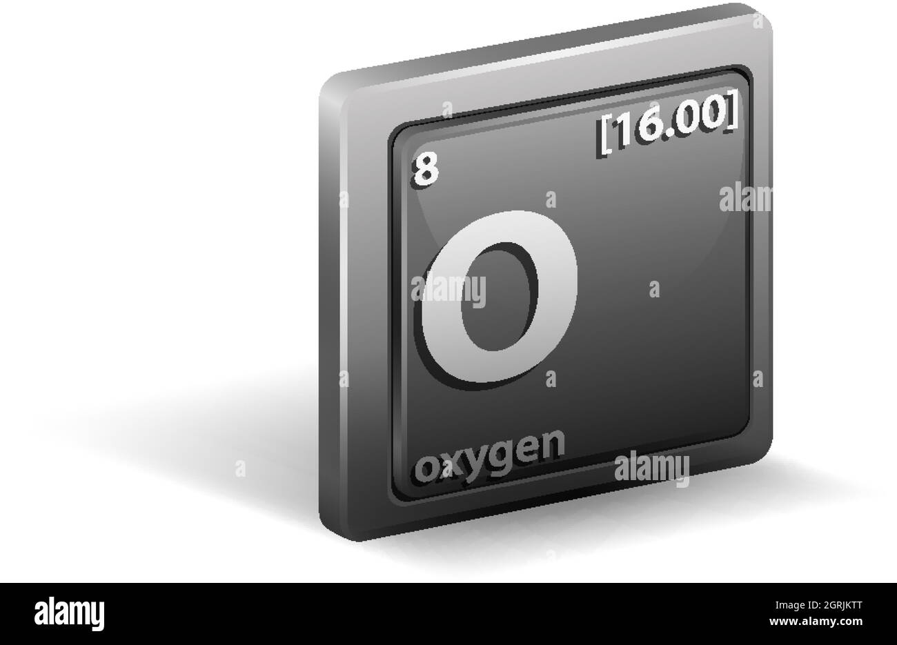 Elemento químico de oxígeno. Símbolo químico con número atómico y masa atómica Imagen Vector de Elemento químico de oxígeno. Símbolo químico con número atómico y masa atómica Imagen Vector de