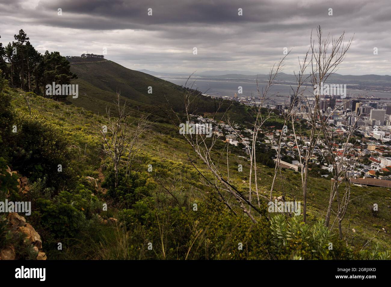 City Bowl de Ciudad del Cabo desde la emblemática Signal Hill de la ciudad sudafricana Foto de stock