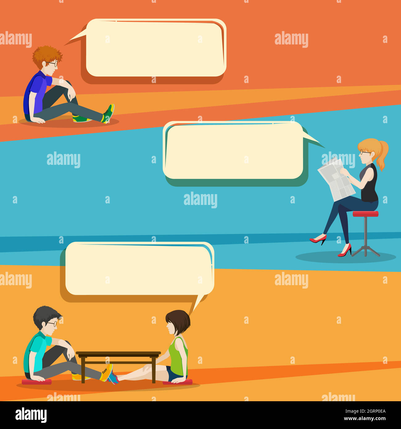 Infografía de estilo de conversación con la gente Imagen Vector de