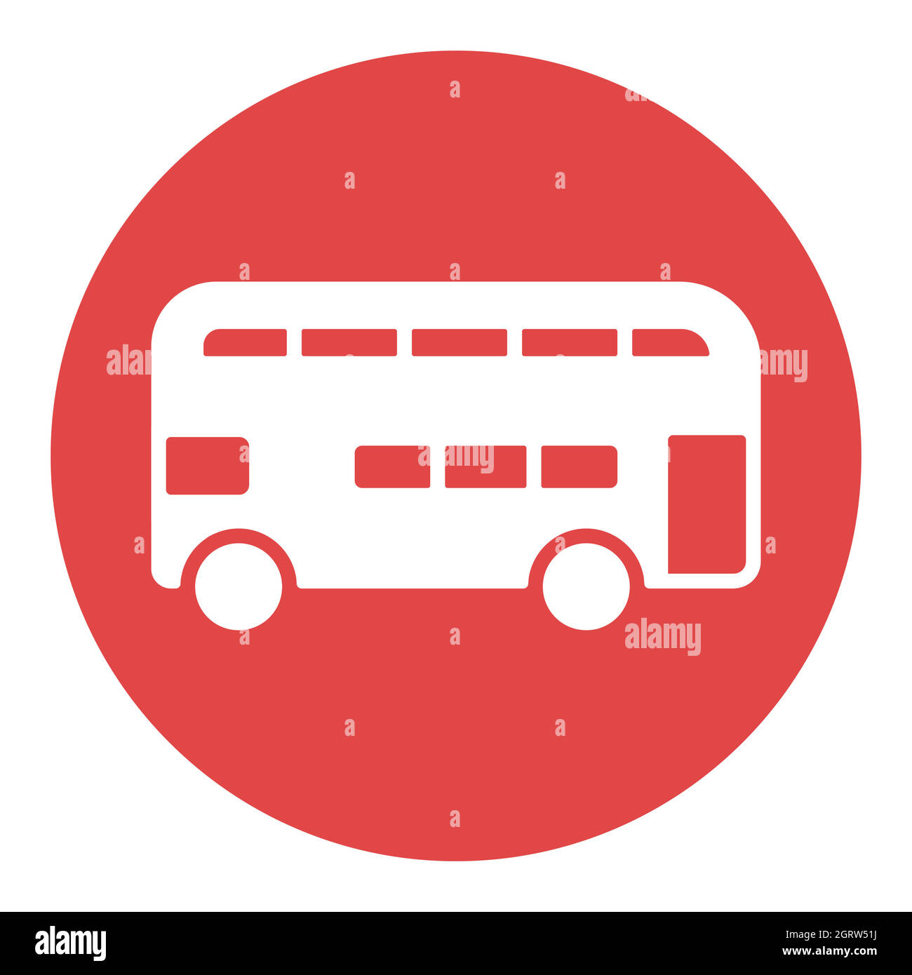 Icono de glifo blanco de vector plano de bus de doble decker Ilustración del Vector