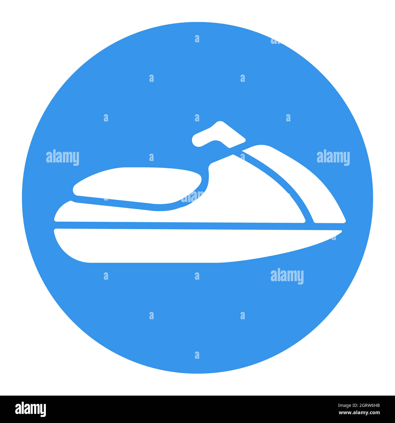 Jet ski water sport vector plano blanco glifo icono Ilustración del Vector