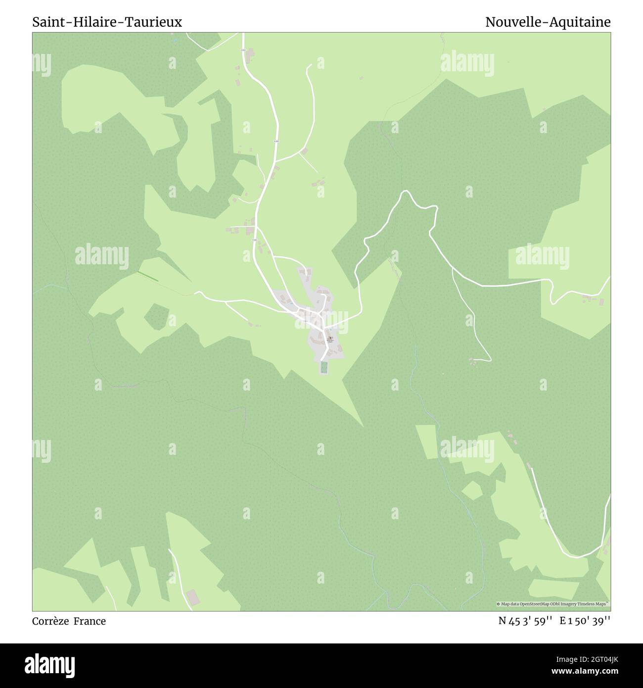 SaintHilaireTaurieux, Corrèze, Francia, NouvelleAquitaine, N 45 3' 59'', E 1 50' 39'', mapa