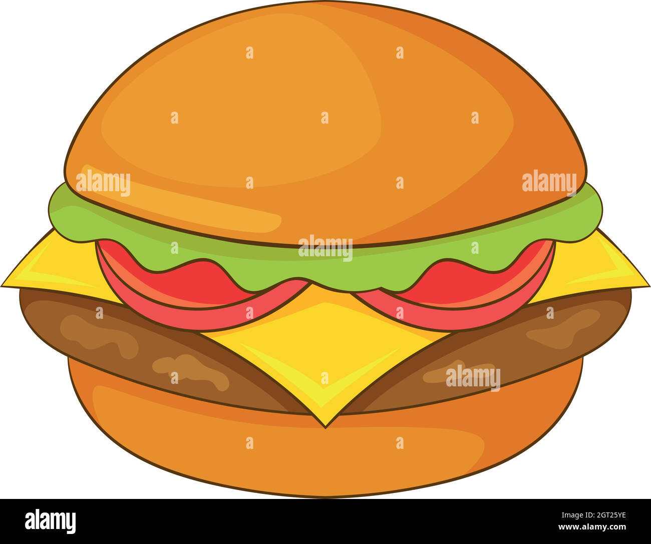 Hamburguesa, icono de estilo de dibujos animados Imagen Vector de stock -  Alamy