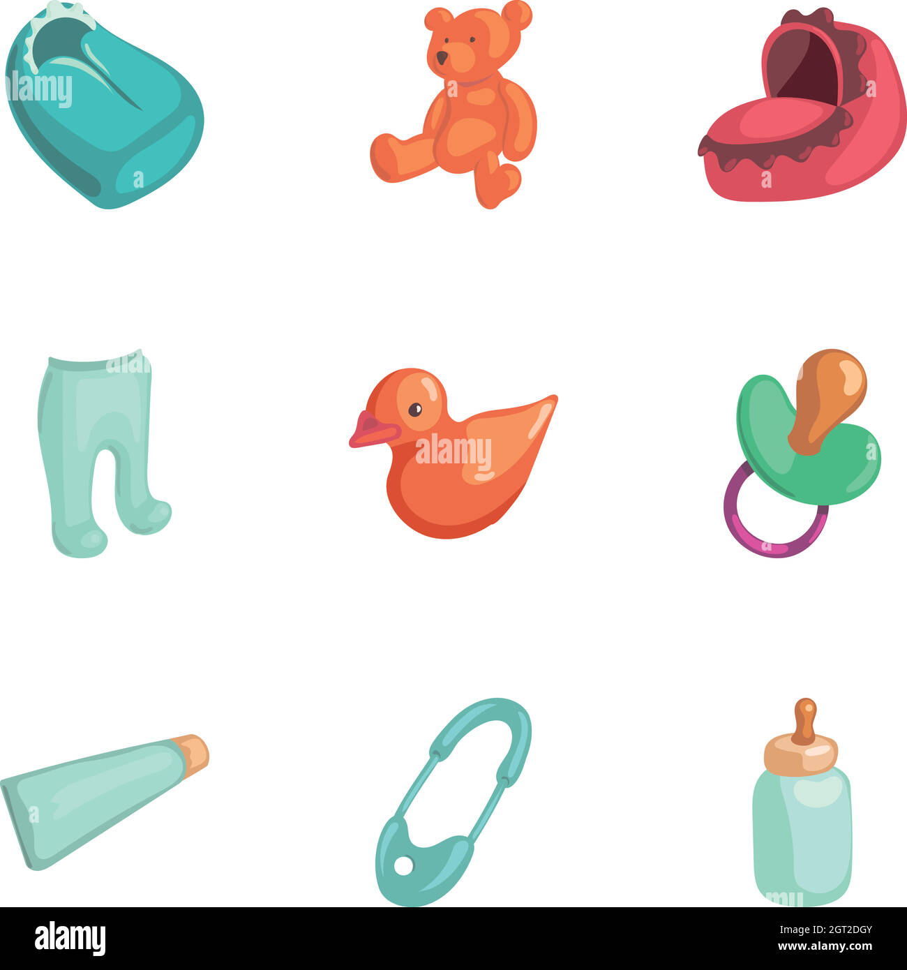 Juego de iconos de accesorios para bebés, estilo de dibujos animados Imagen  Vector de stock - Alamy