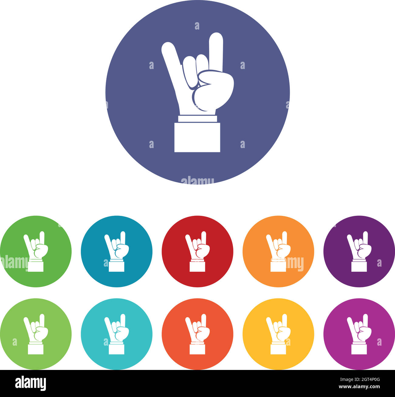 Iconos del conjunto de señales manuales Rock and Roll Ilustración del Vector
