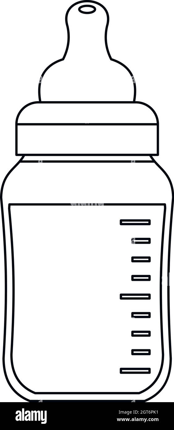 Icono de biberones, el estilo de esquema Imagen Vector de stock - Alamy