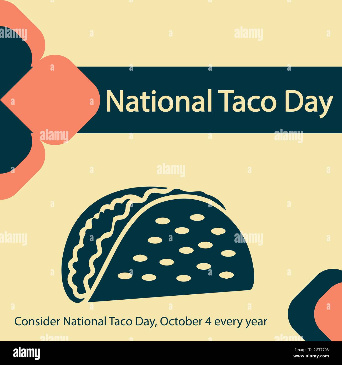 Considere el National Taco Day, 4 de octubre cada año Ilustración del Vector