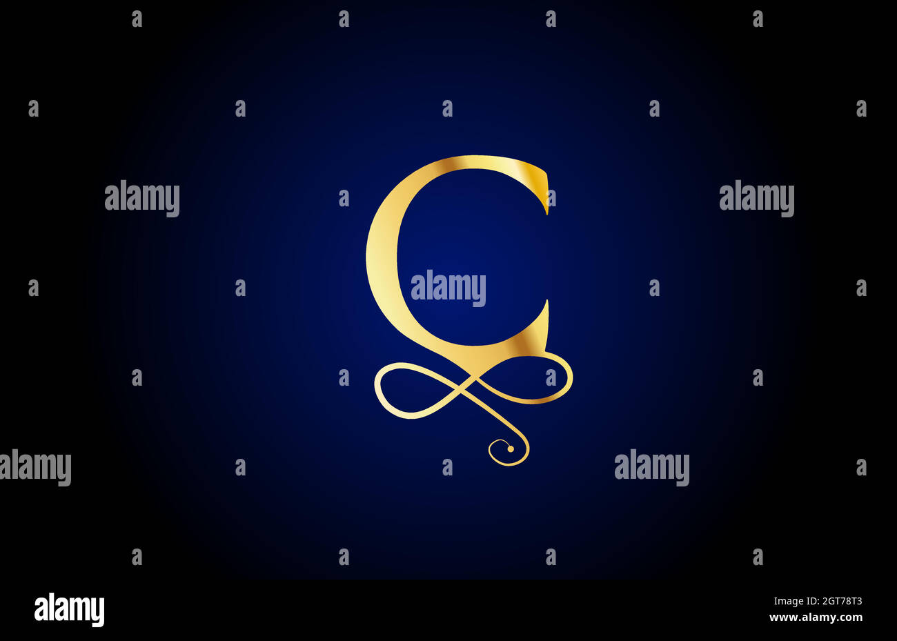 golden C Elegante monograma letra letra icono logotipo diseño. Vintage CORPORATE brading para productos de lujo y la empresa Ilustración del Vector