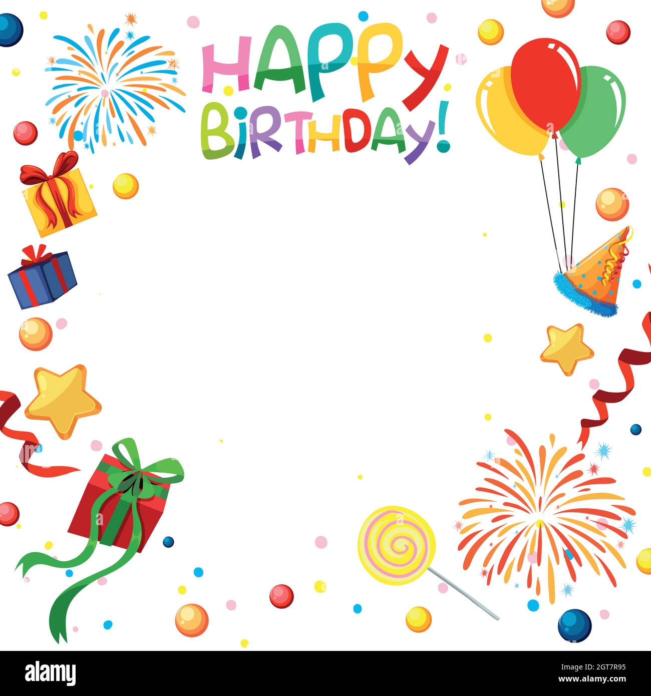 Plantilla de feliz cumpleaños Imagen Vector de stock - Alamy