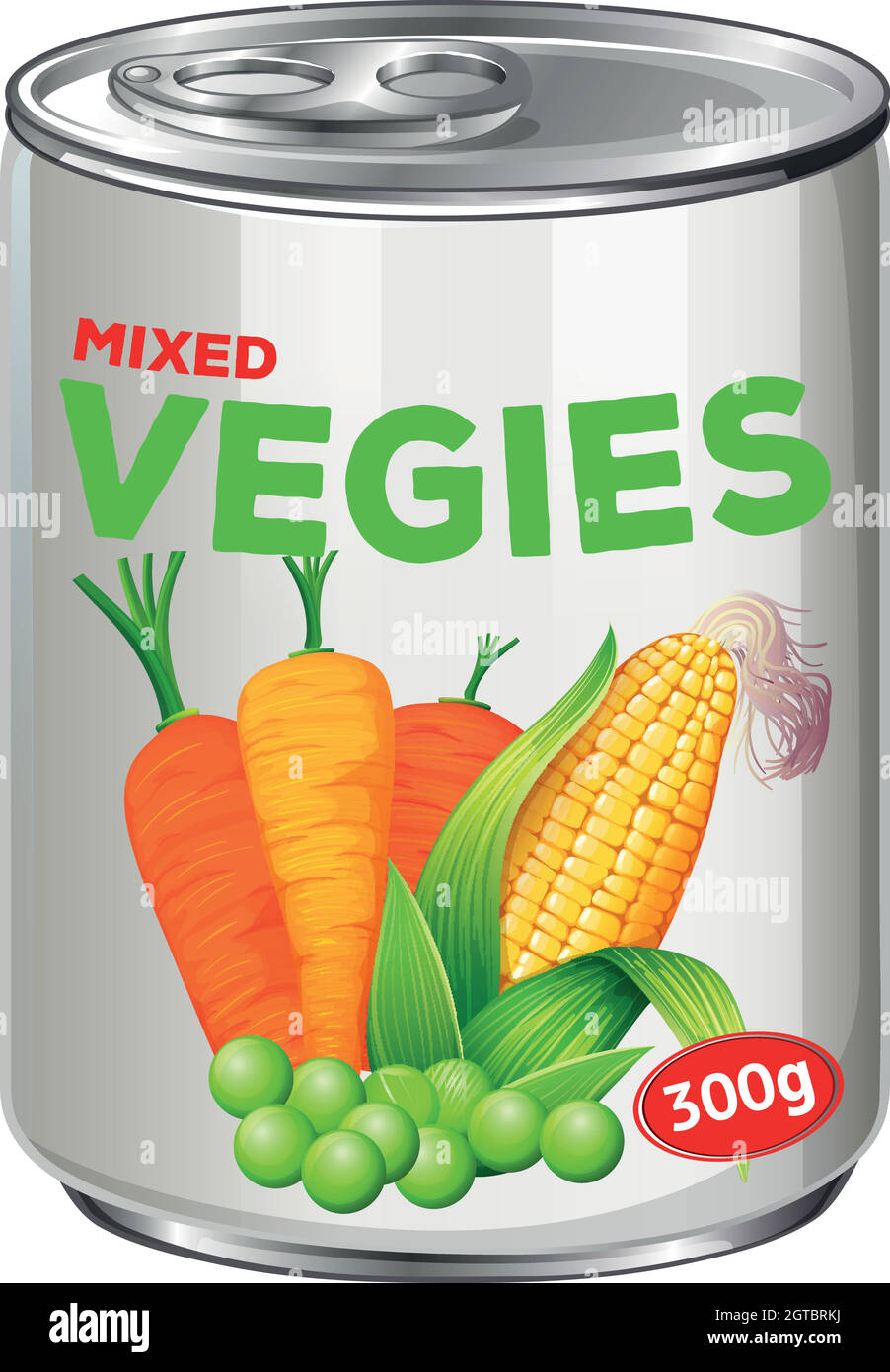 Lata de verduras mixtas Imagen Vector de stock - Alamy