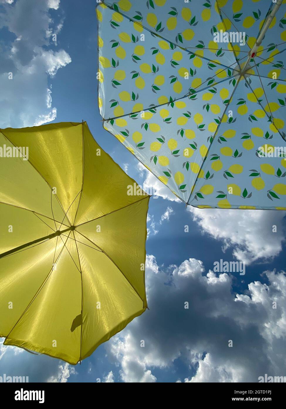 Directamente debajo de la foto de paraguas contra el cielo Fotografía de  stock - Alamy