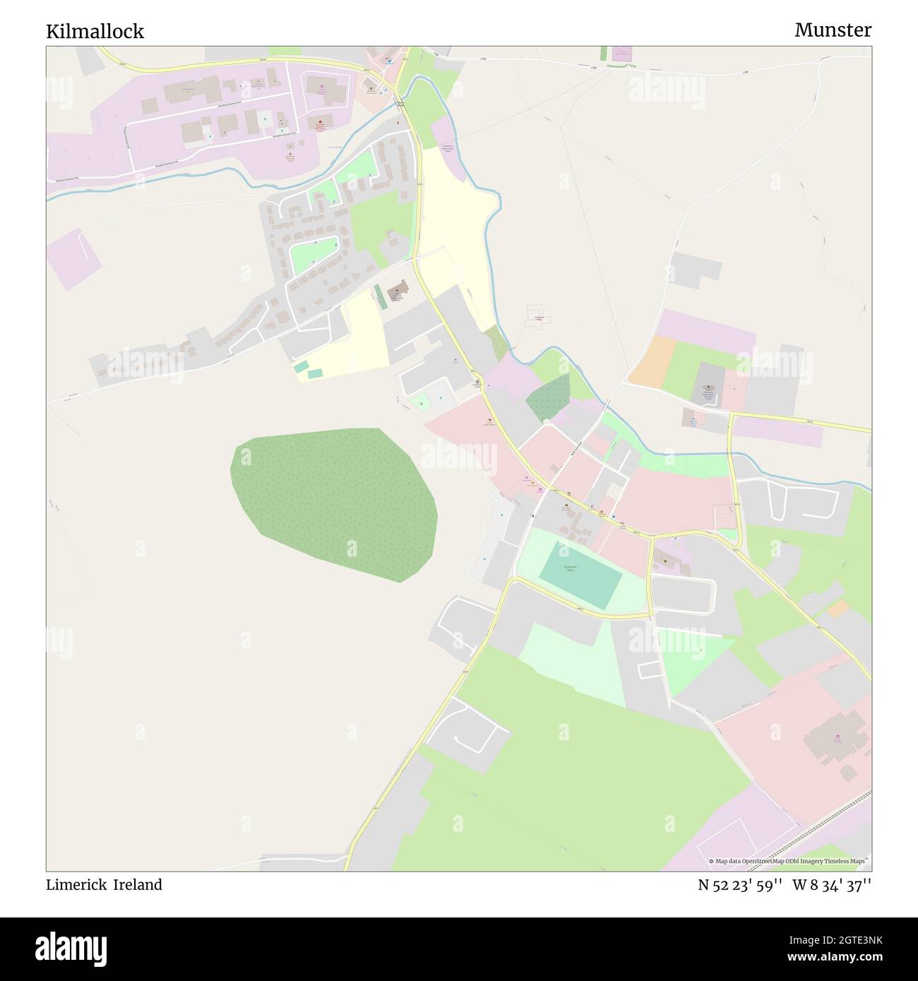 Kilmallock, Limerick, Ireland, Munster, N 52 23' 59'', W 8 34' 37'', MAP, Timeless Map publicado