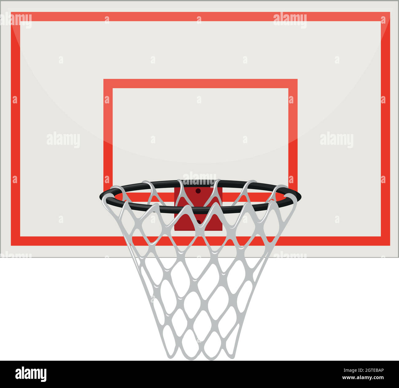 Ilustración de vector de canasta de baloncesto aro de baloncesto y red  aislado sobre fondo blanco